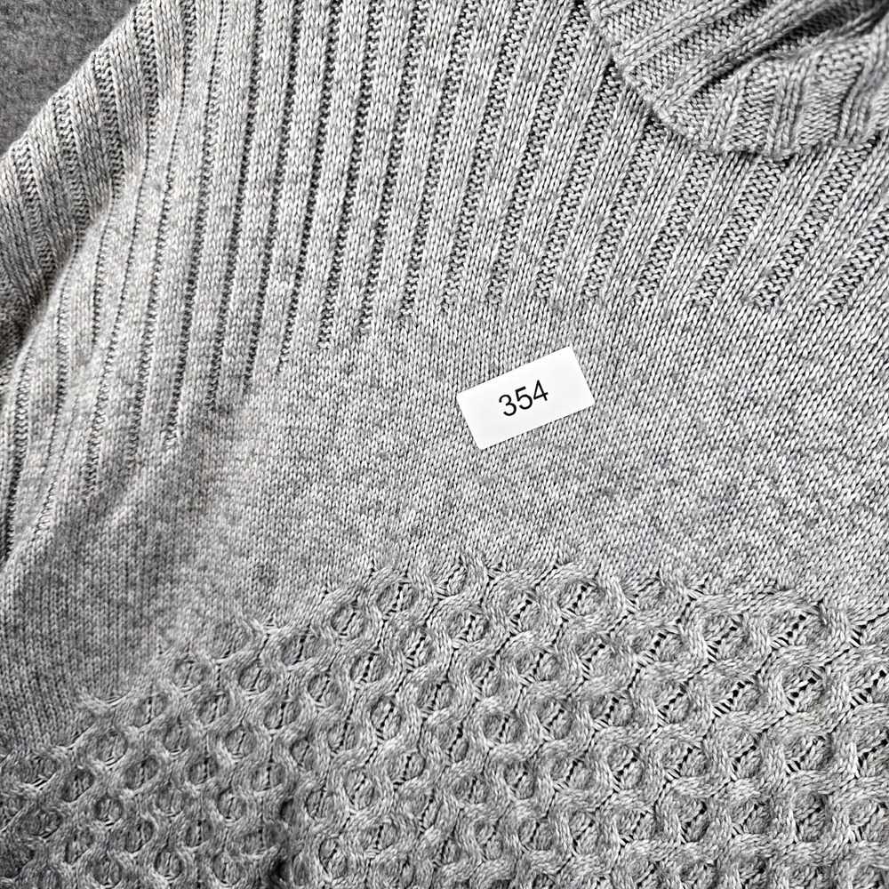 Nine West Women M Grey Gray Pullover Turtleneck Sweater Triple Pattern Comfy - Picture 11 of 11